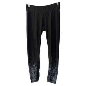 Activ8 Warm Systems Running‎ Black Gray Splatter Leggings Women's Medium Cropped